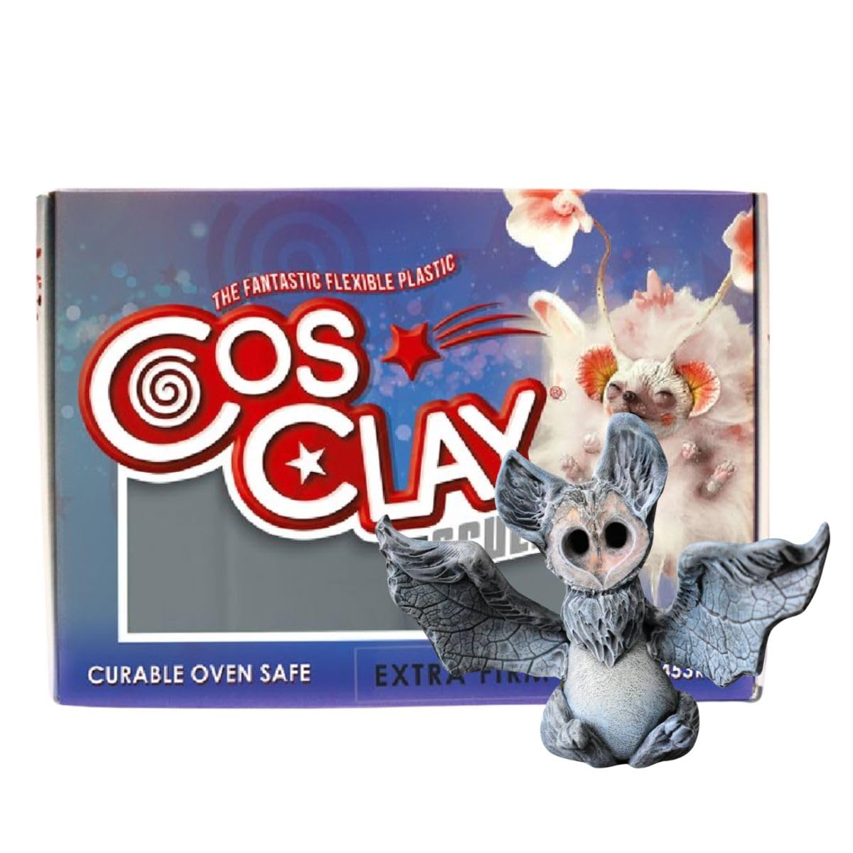 Cosclay Sculpt - Extra Firm Gray - Flexible Polymer Clay (1lb)
