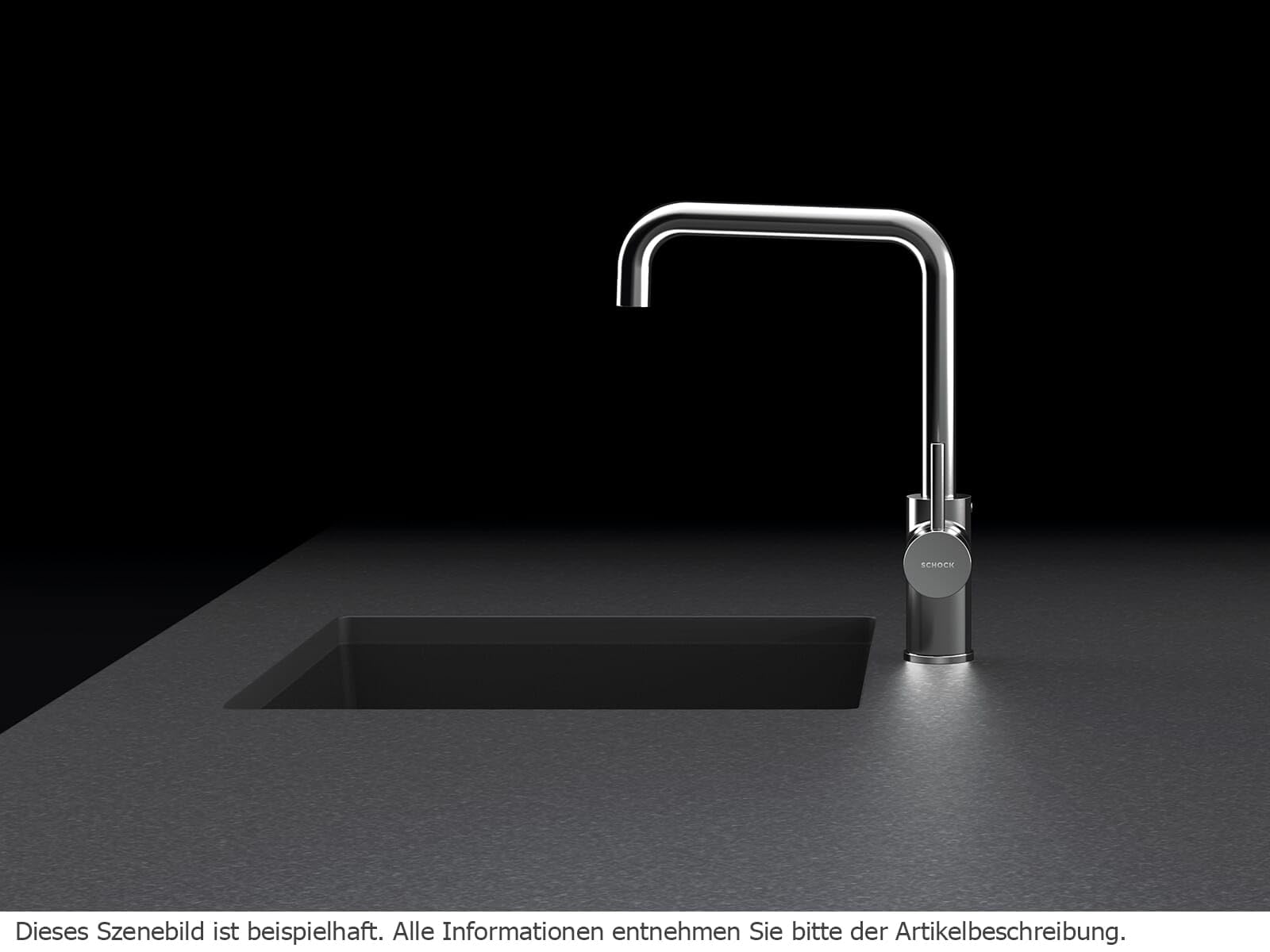 SCHOCK Küchenarmatur Fonos in Chrom – Hochdruck Armatur mit Festauslauf, extrastarkem Wasserdurchlauf und eingebautem Temperaturbegrenzer