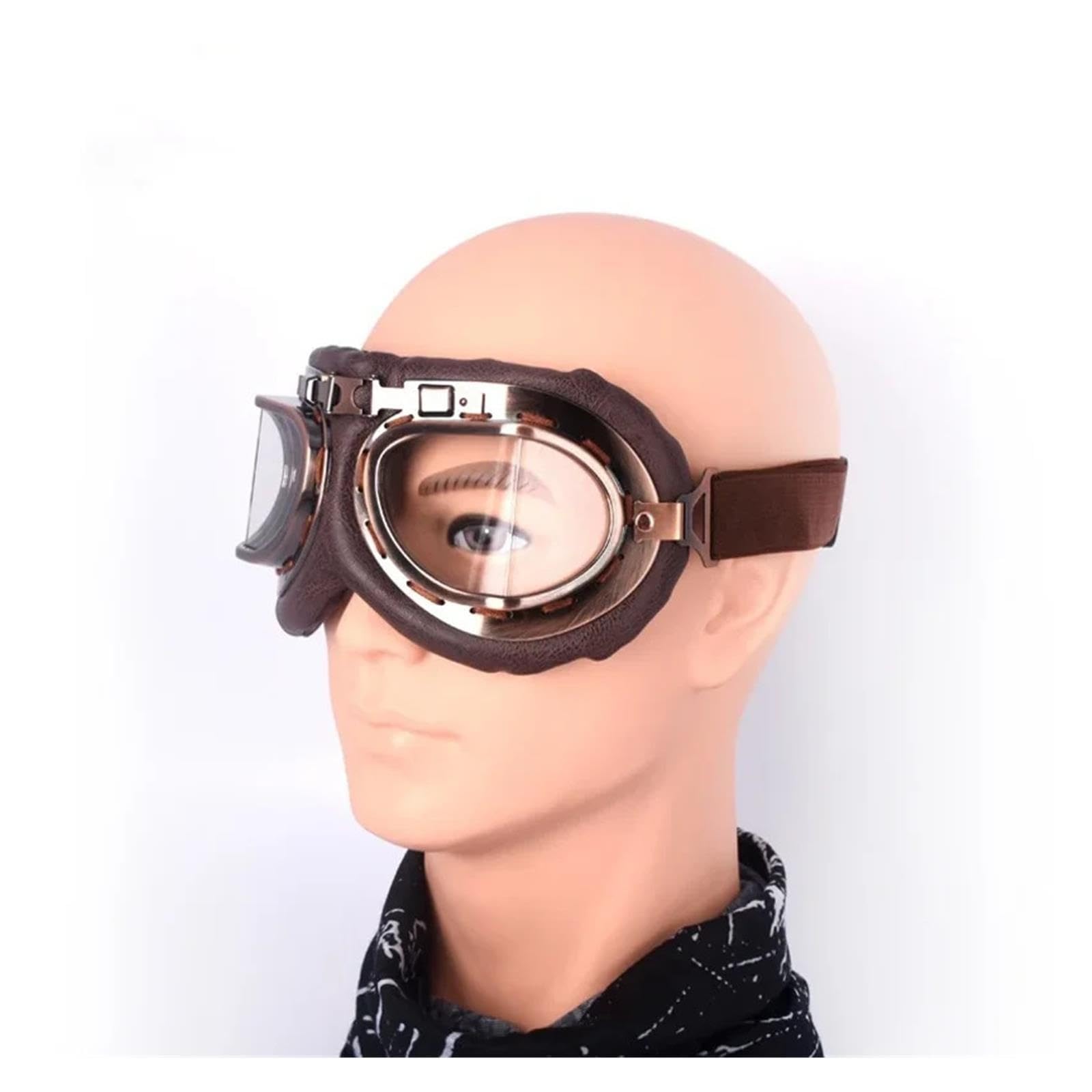 Occhiali da casco Occhiali da pilota for moto cross in pelle vintage