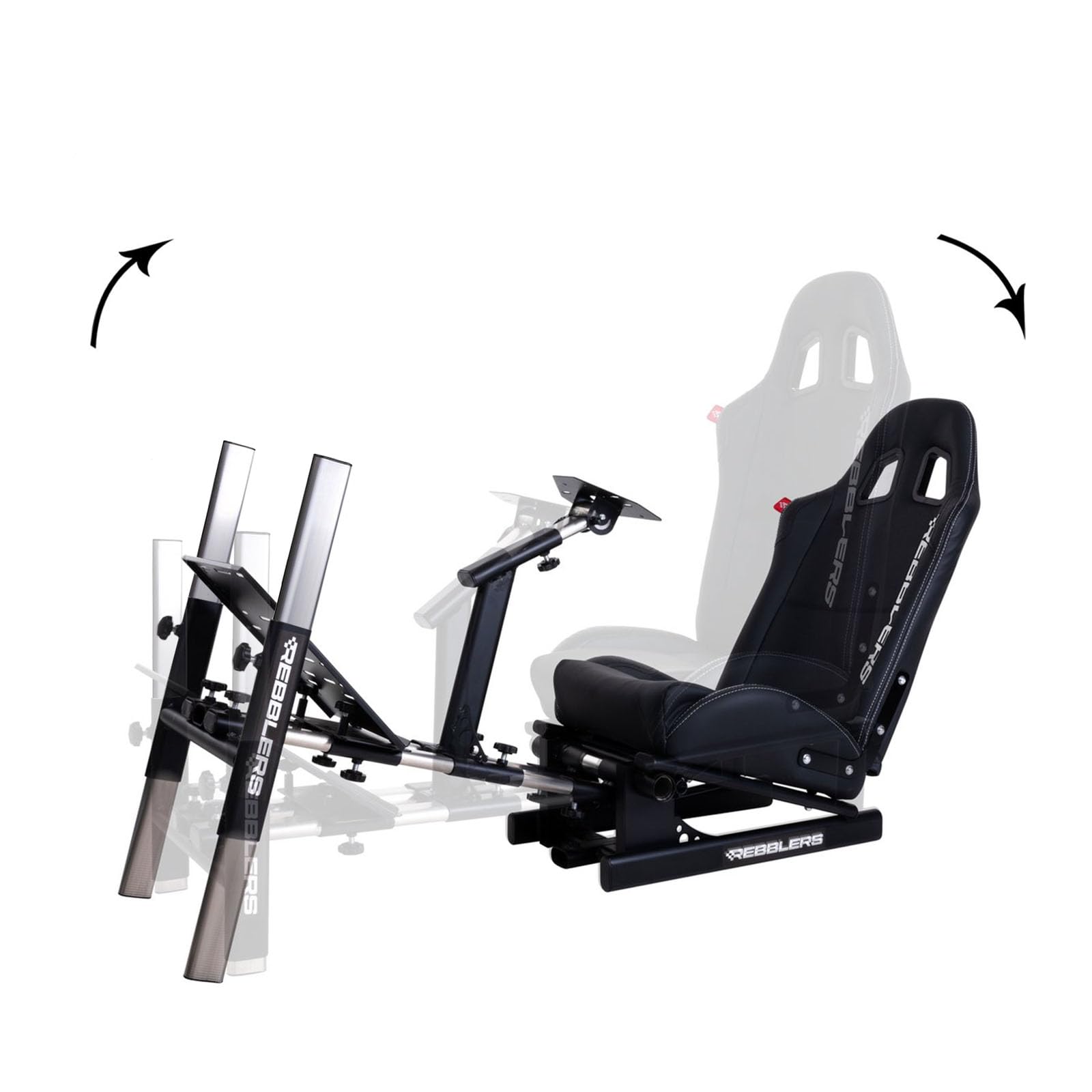 PRO SIM Racing Cockpit Verstellbarer Rennsitz Formula bis GT und Rallye Schwarz