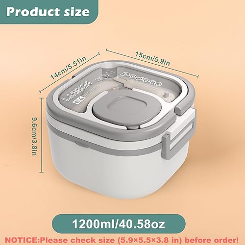 Miniatura 10 de Caja Bento de doble capa para niños, lonchera extraíble y compartimentos de acero inoxidable, a prueba de fugas, caja Bento con portátil y