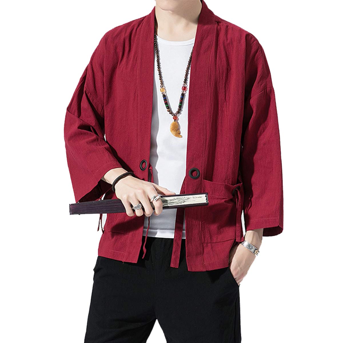 Seidarise Herren Kimono Traditionelle Japanische Kleidung Männliche Strickjacke Noragi Jacke Yukata Mantel Haori