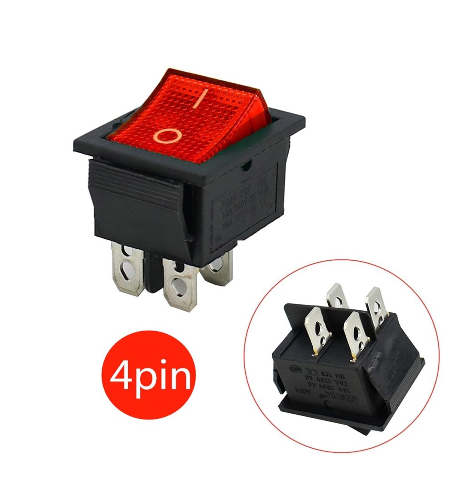 にこ Amazon.com: KCD4 4 Pin Red Rocker Switch Suitable for Water
