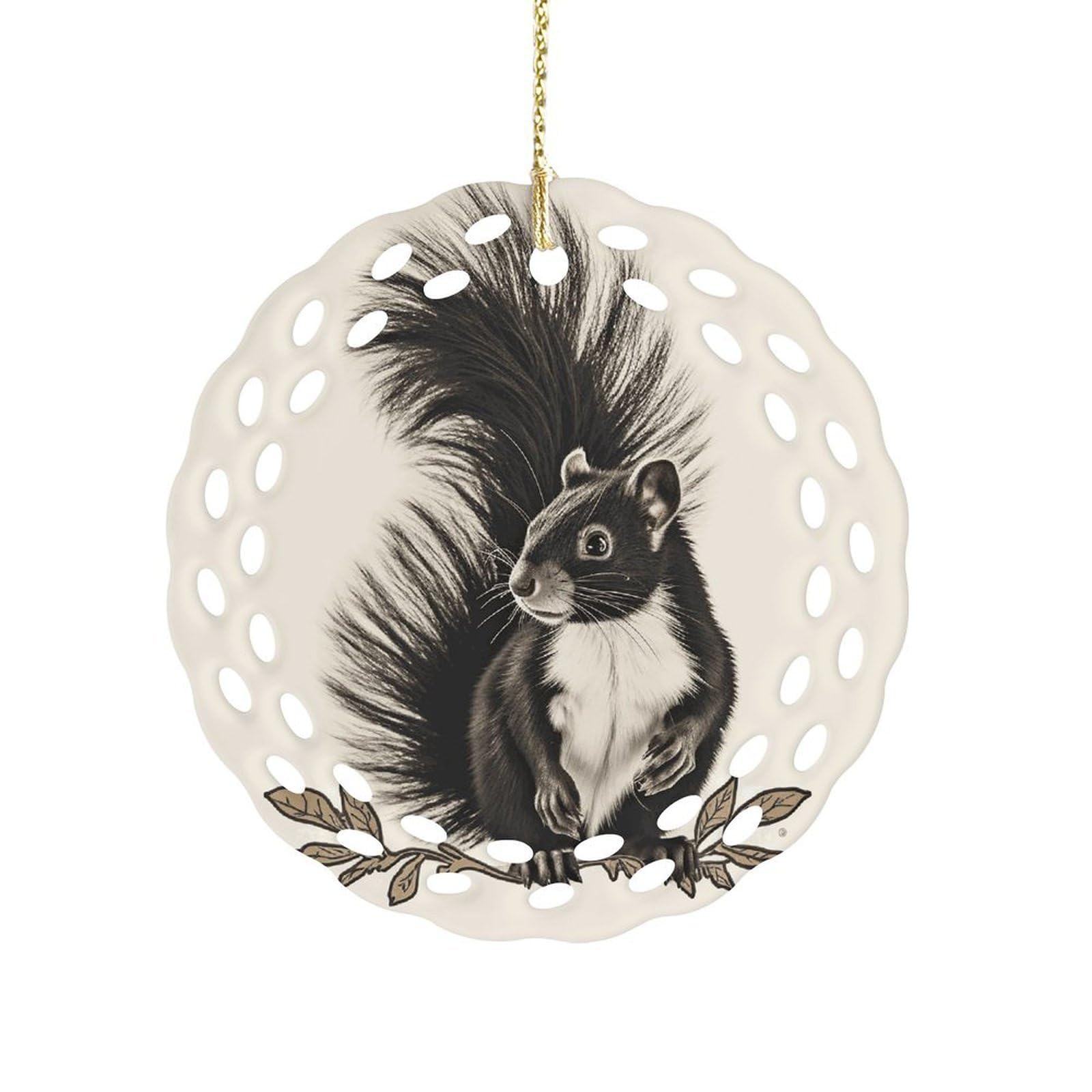 Wsoihfec Style Skunkhanging Ornaments For Tree- Christmas Ornaments,Home Decor | Housewarming Gifts,Ceramic Keepsake For Family, Friends