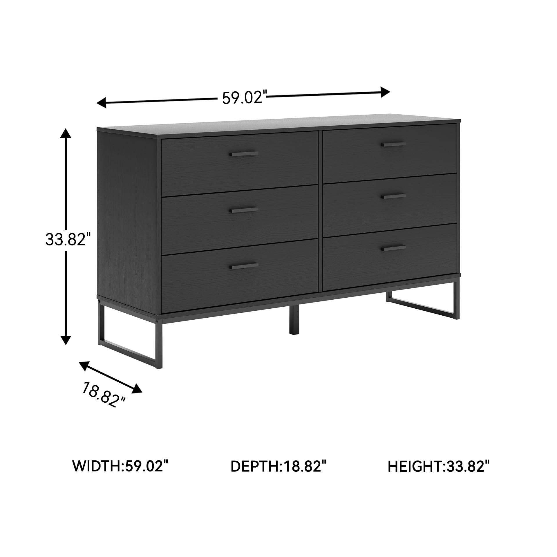 ashley black 6 drawer dresser Signature Design by Ashley Baystorm 6-Drawer Dresser B221-31