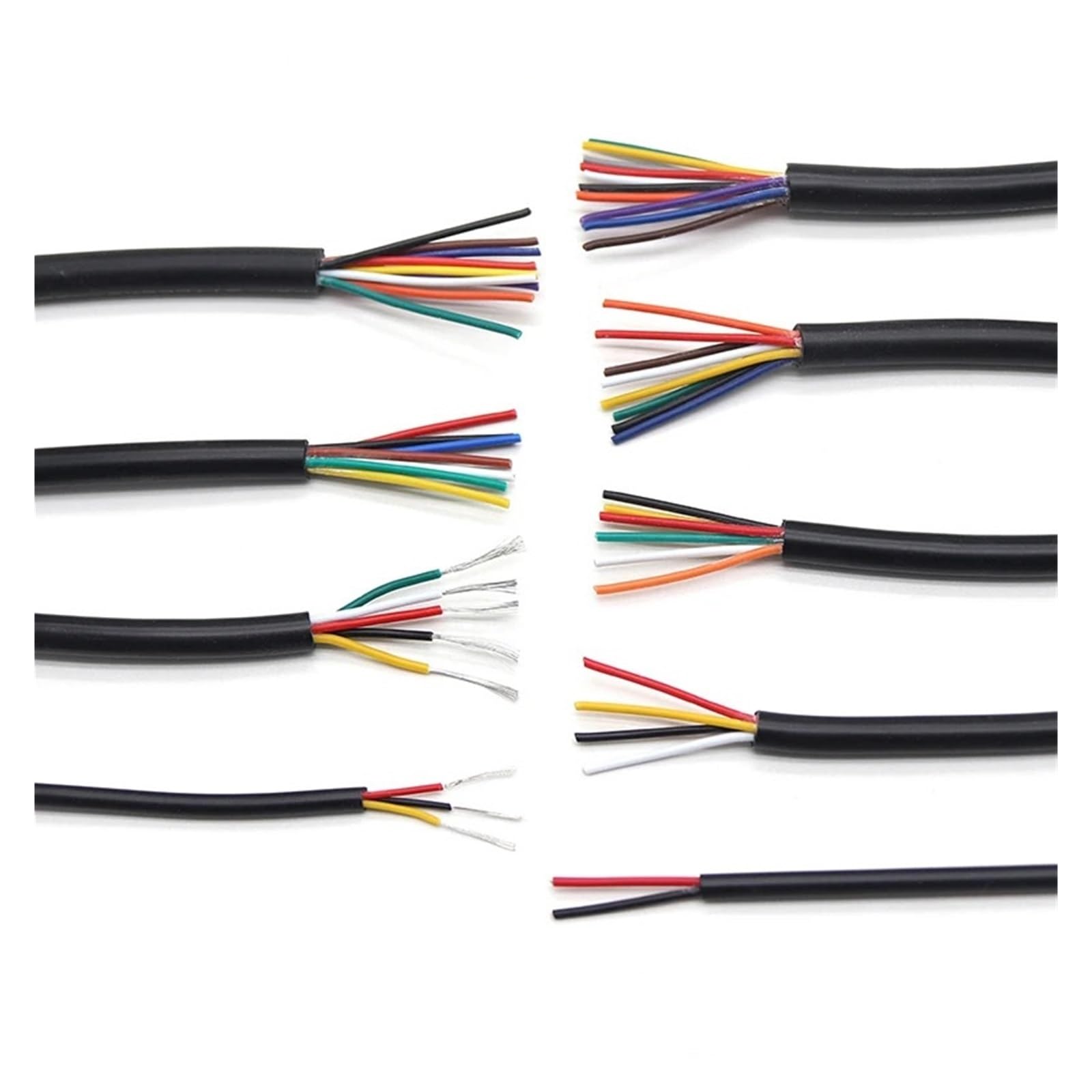Drut elektroniczny, UL2464, osłonięty kabel miedziany, 2, 3, 4, 5, 6, 7, 8, 9, 10 rdzeni, elektroniczny kabel audio (BK 26AWG, 10M-9 CORES)