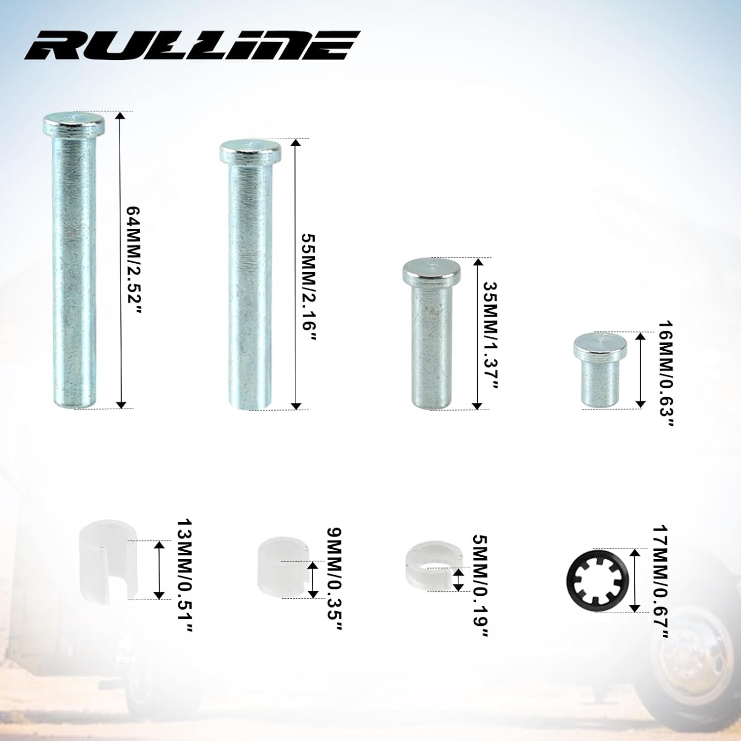 RULLINE RV Power Awning Repair Kit with Pins Bushings and Retainers Compatible with Arm Parts 431840 540900 431847 436366 Ideal for Hinge and Joint Maintenance