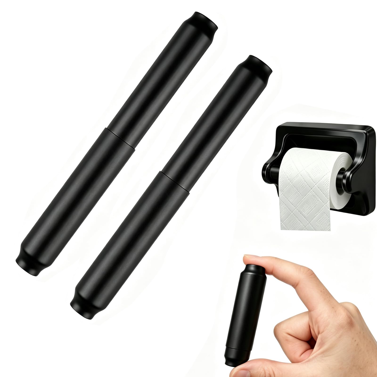 CAPHONT 2 Pcs Toilet Paper Holder Roller Replacement Stainless Steel Adjustable Toilet Tissue Roll Spring Rod Replacement Spindle Fit for Bathroom Tissue Holder, Champagne — Amazon image 11