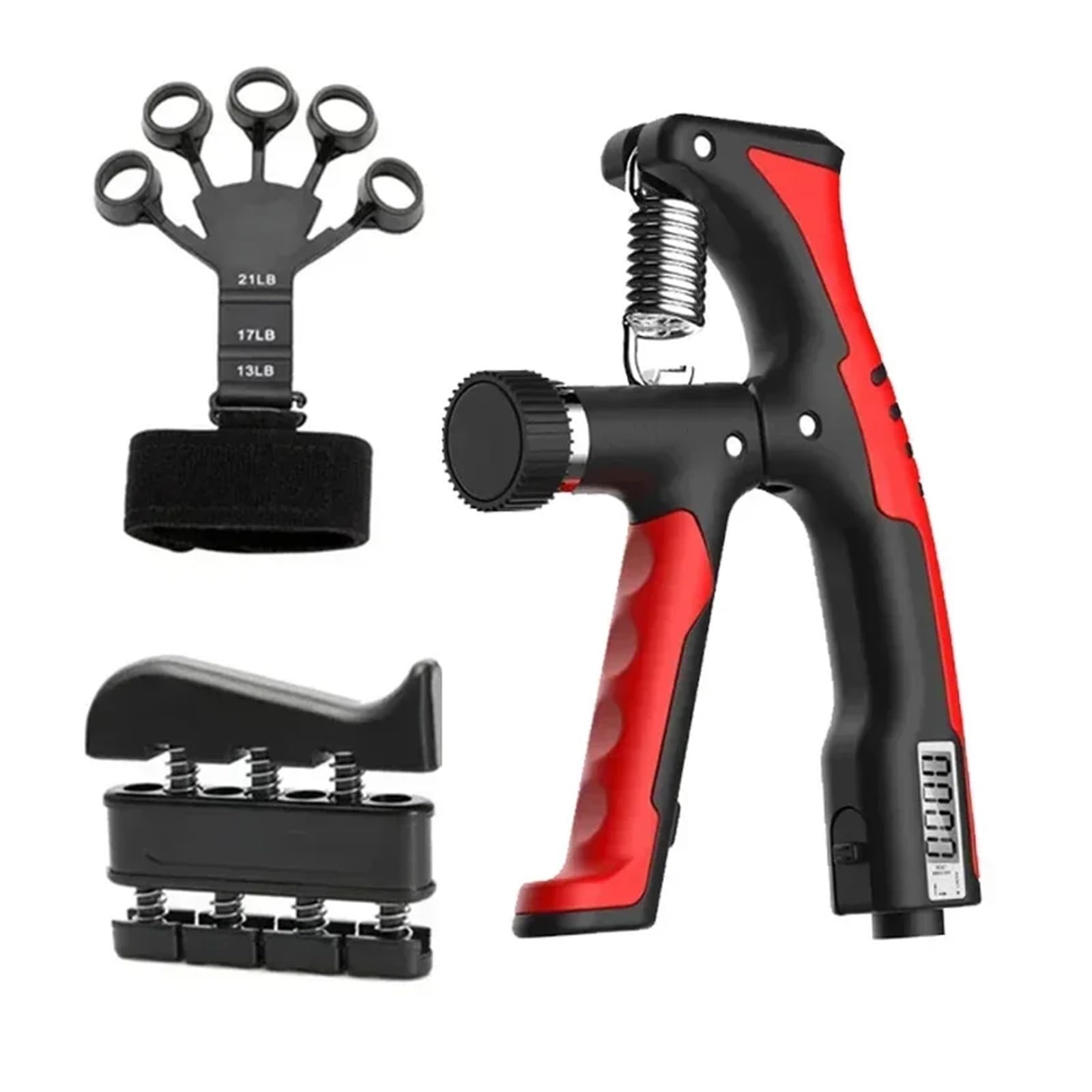 Aparato de conteo tipo R ajustable de 10-100Kg, empuñaduras de mano for entrenamiento muscular del antebrazo(3pcs Set-A2)