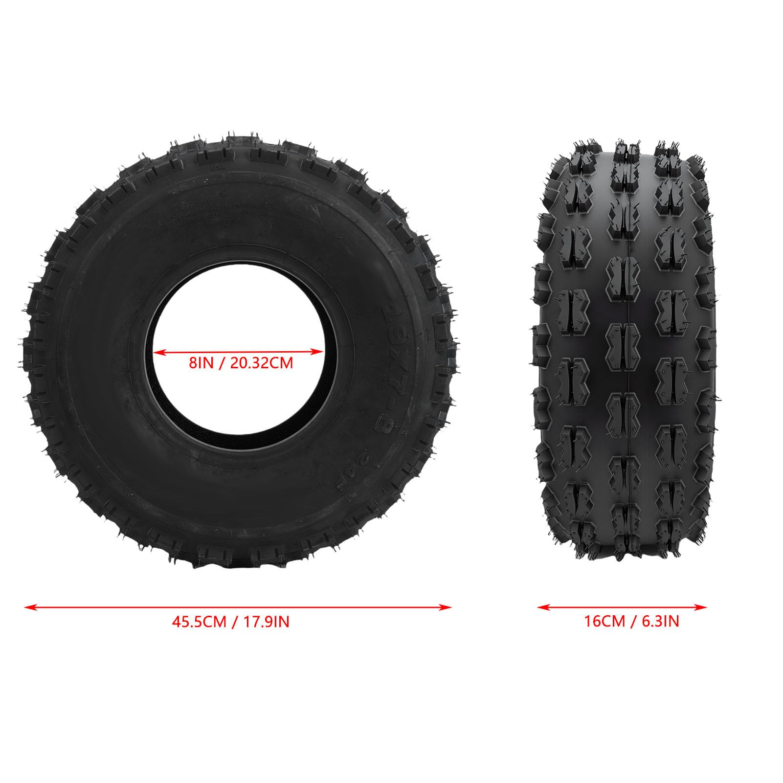 SIXRUN Opona ATV 19x7 8, 6-warstwowa Bezdętkowa Opona Terenowa Terenowa z Wielokątowym Wzorem Bieżnika, do Gokarta Baja Warrior Coolster ATV UTV