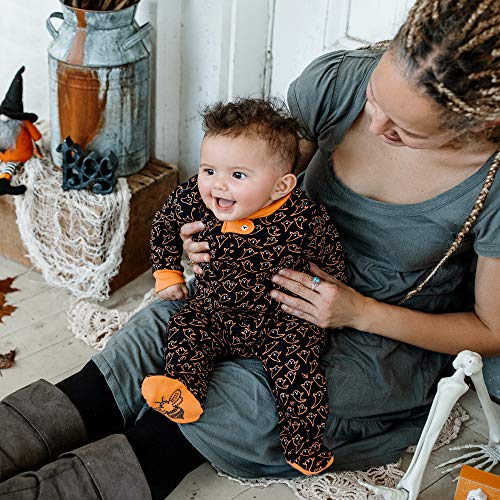 Image of Burt's Bees Baby unisex-baby Sleep & Play, Organic One-piece Romper-jumpsuit Pj, Zip Front Footed Pajama
