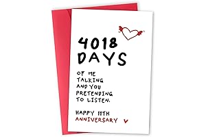 Funny 11 Years Anniversary Card for Him-11th Anniversary Card
