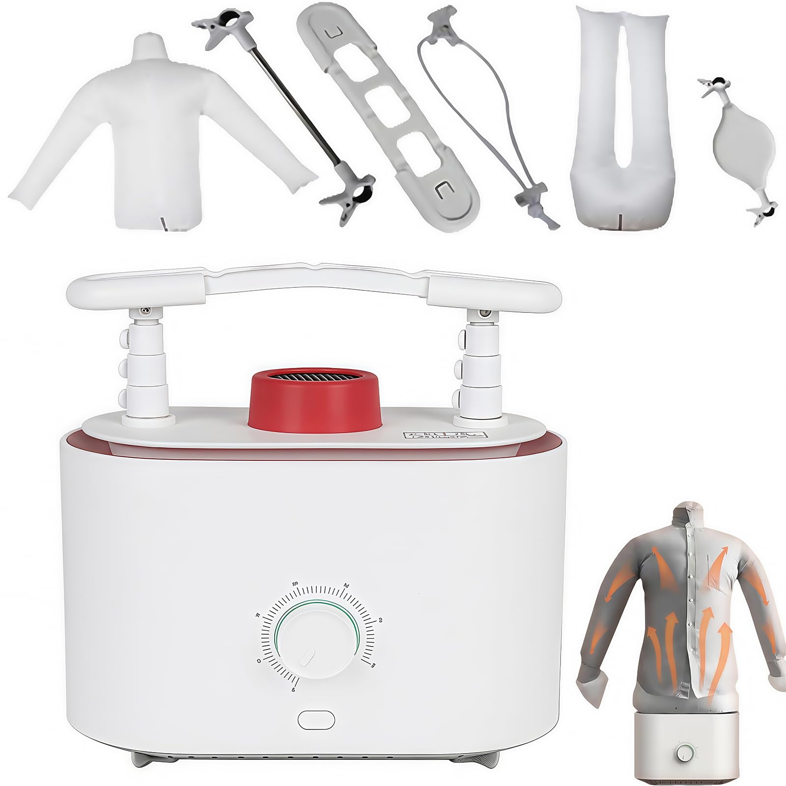 Scanovus Automatic Ironing Machine, Automatic Hot Air Dryer & Iron for Shirts & Pants, Hands-Free Inflatable Shirt Ironing, 8-12 Minutes Quick Ironed Dry (White)