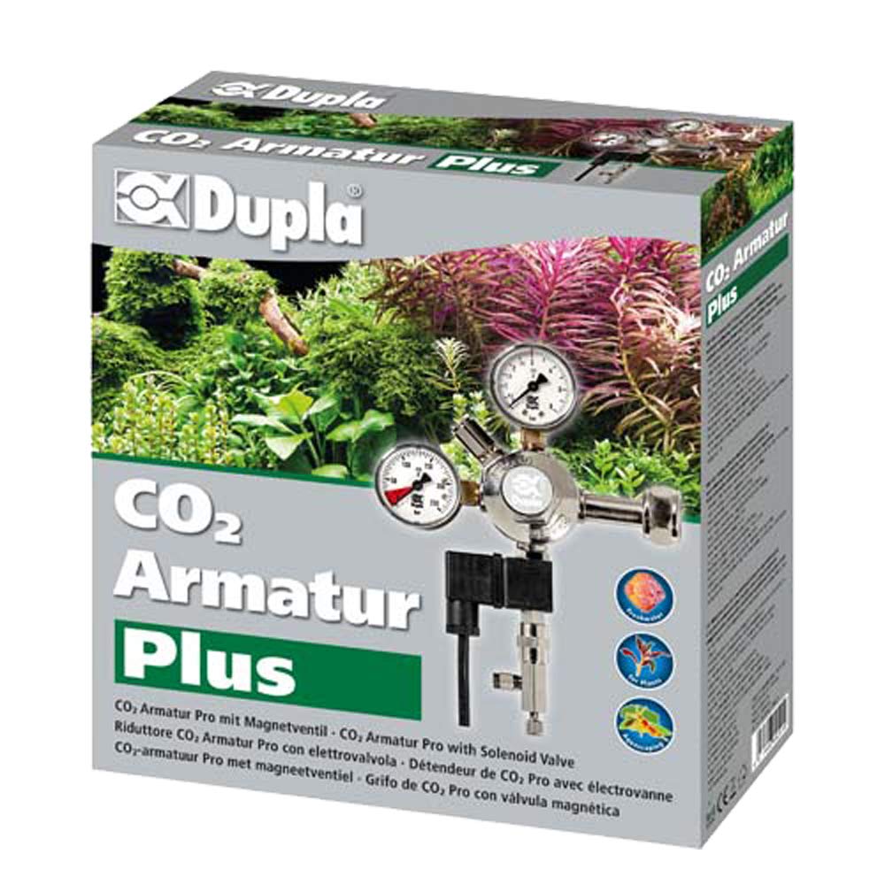 DUPLA CO2 Armatur Plus mit Magnetventil I Druckmindergarnitur I automatische CO2-Steuerung für Aquarien I Integriertes Rückflussventil