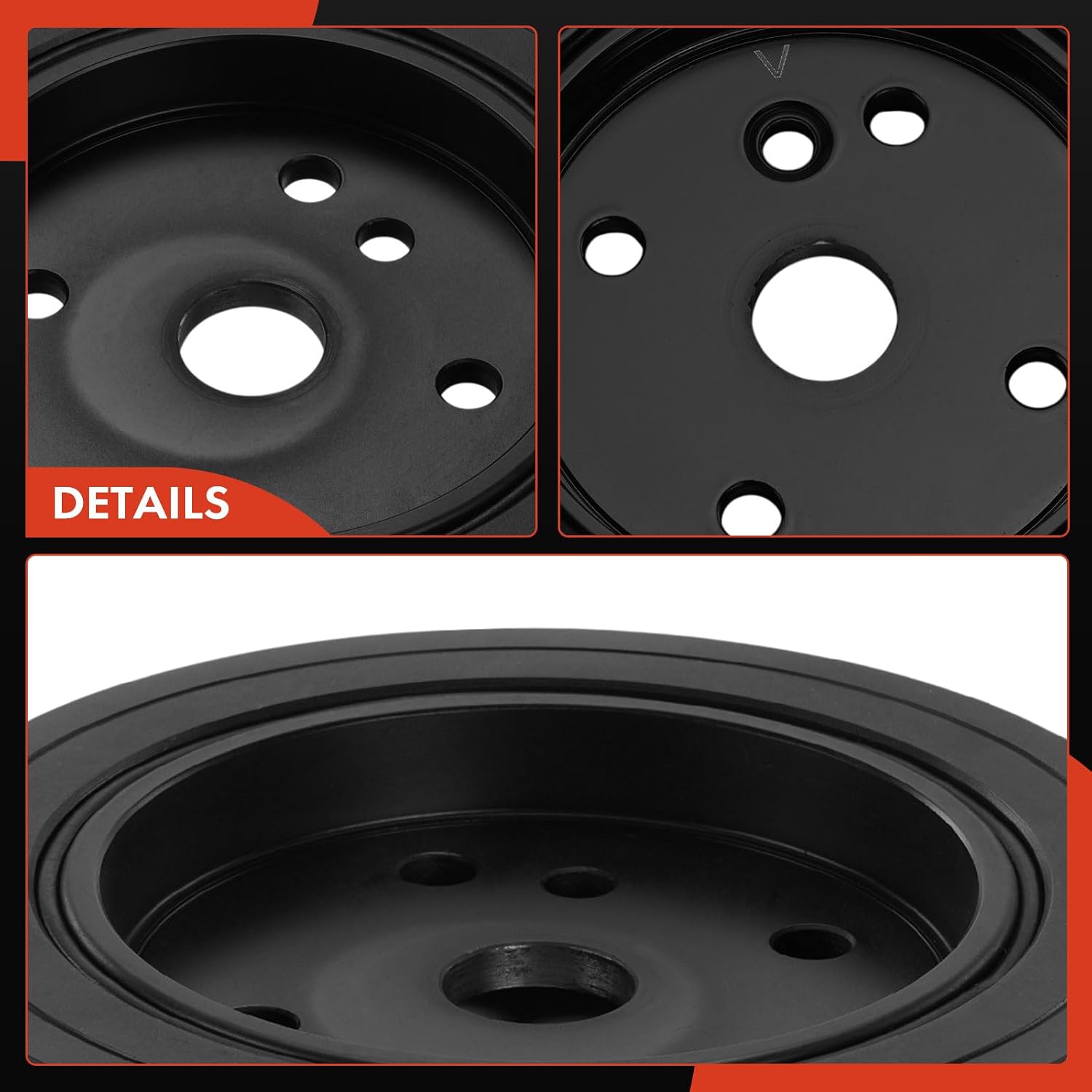 A-Premium Engine Harmonic Balancer Crankshaft Pulley Compatible with Volvo XC90 2003-2006, S60 2003-2009, XC70/V70 2003-2007, S80 2004-2006, C70/S40/V40 2003-2004