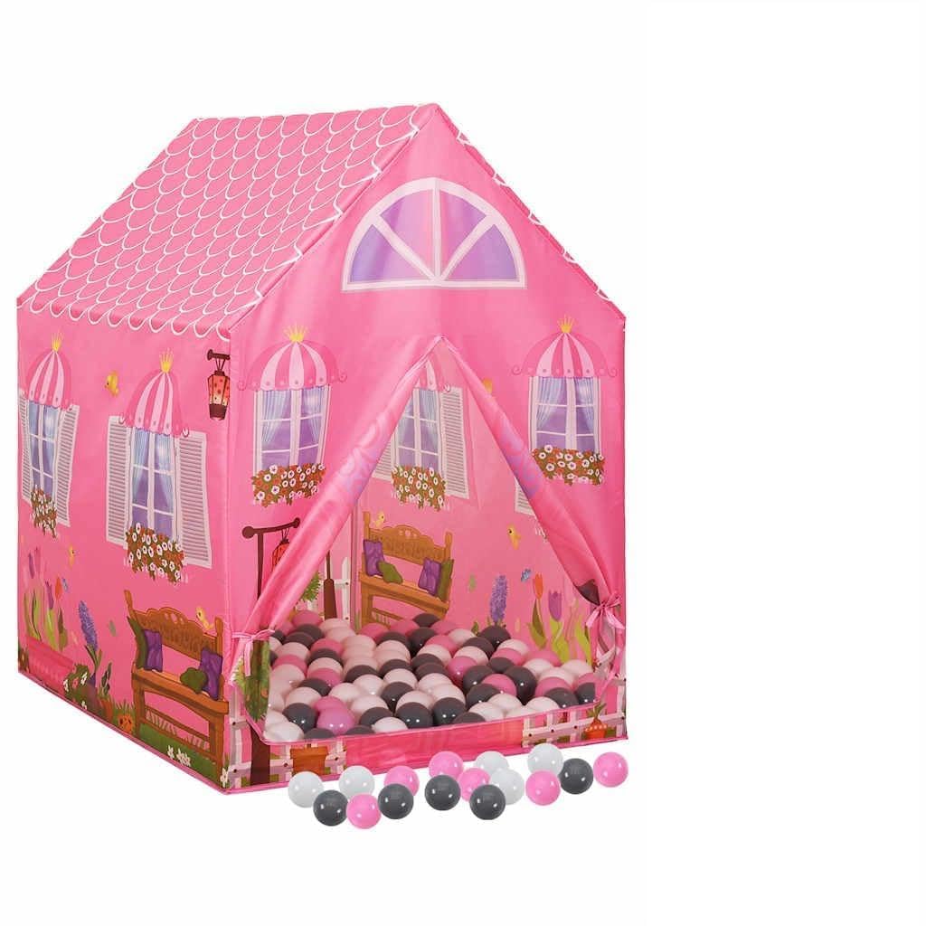 Mangloder Kinder-Spielzelt mit 250 Bällen Rosa 69x94x104 cm, langlebiges Polyester, ideal für drinnen und draußen, großes Spielhaus für Kinderzimmer, Garten, Geburtstag, Camping und Rollenspiele