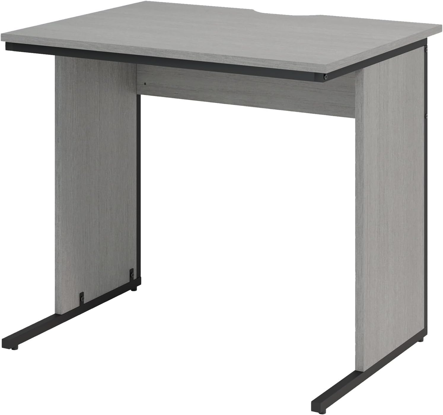 Office Com, Office Desk, Flat Desk, Width 31.5 x Depth 23.6 x Height 27.6 inches 800 x 600 x 700 mm, Wire Slit, Steel Legs, Work Desk, Office Desk, Gray Z-LWD-0860-GRS