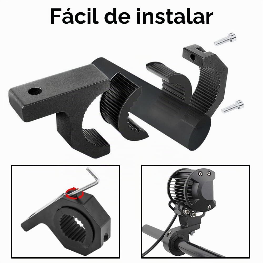 ETOPARS 2 Piezas 35-50mm Soporte de Montaje de Luz de Trabajo Universal Coche Soportes Abrazadera de Tubo de Luz Barra Parachoques Lámpara Soporte Faros Antiniebla