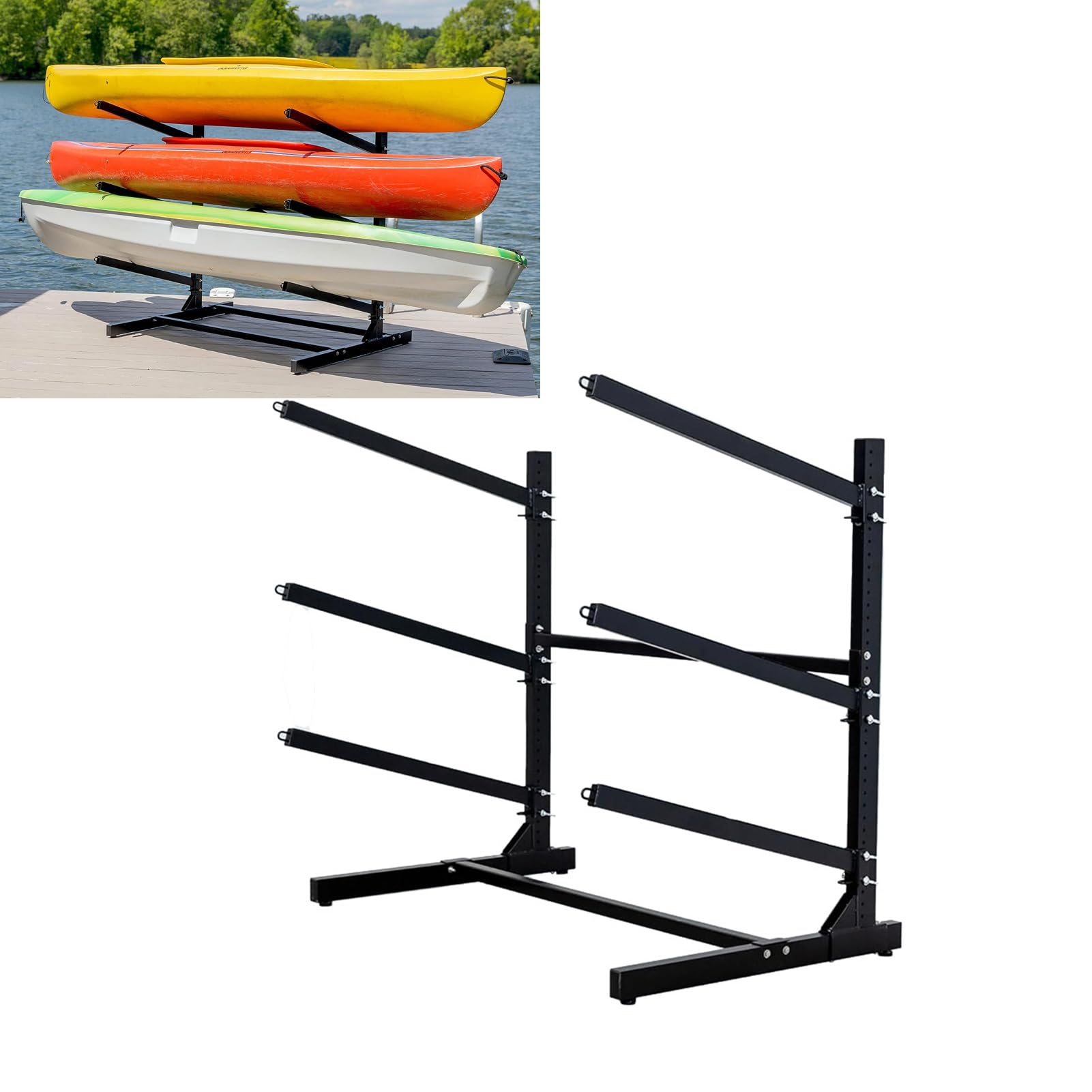 Support de Rangement pour Kayaks : Solution Gain de Place Métal Autoportant
