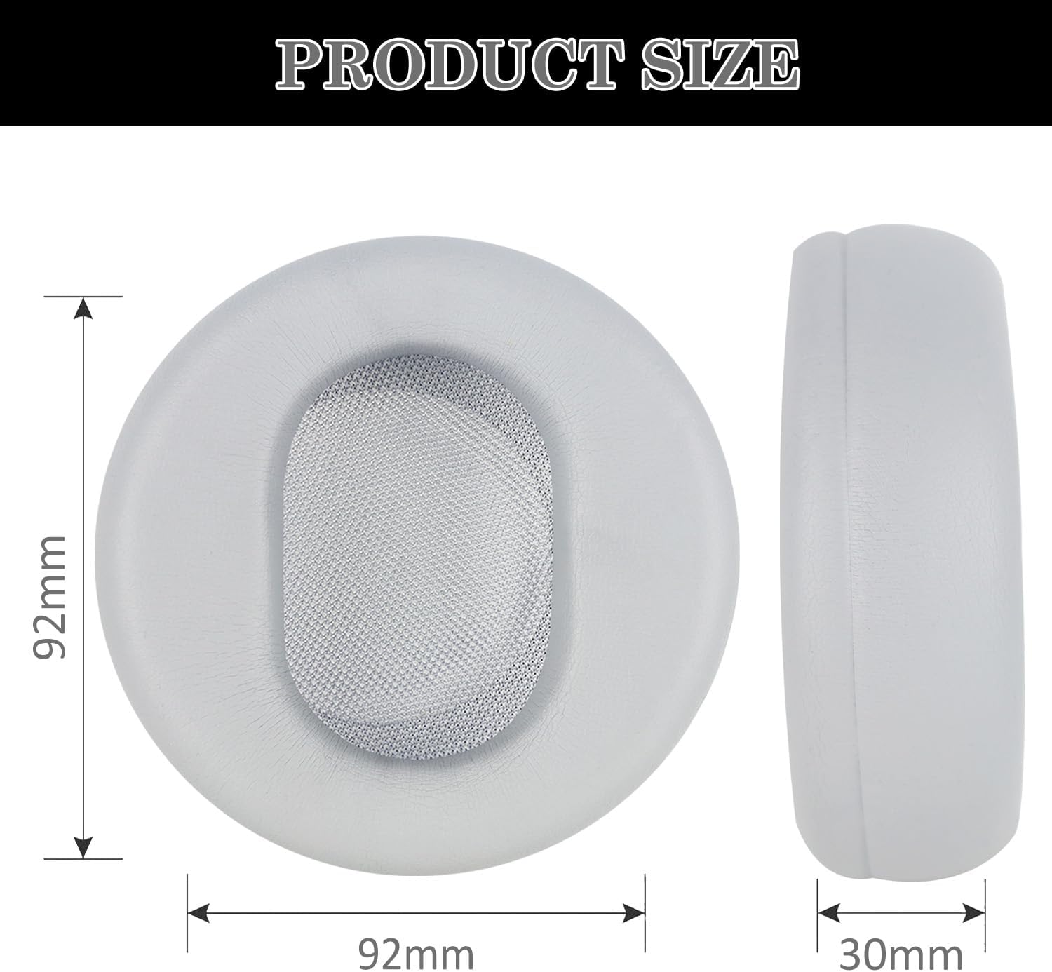 Aiivioll Replacement Ear Pads for Microsoft Surface 1/2 Headphones, Protein Leather Memory Sponge Ear Cushion Compatible Surface 1/2 Headphones, Headphone Accessories Ear Muff Repair Parts (Gray)