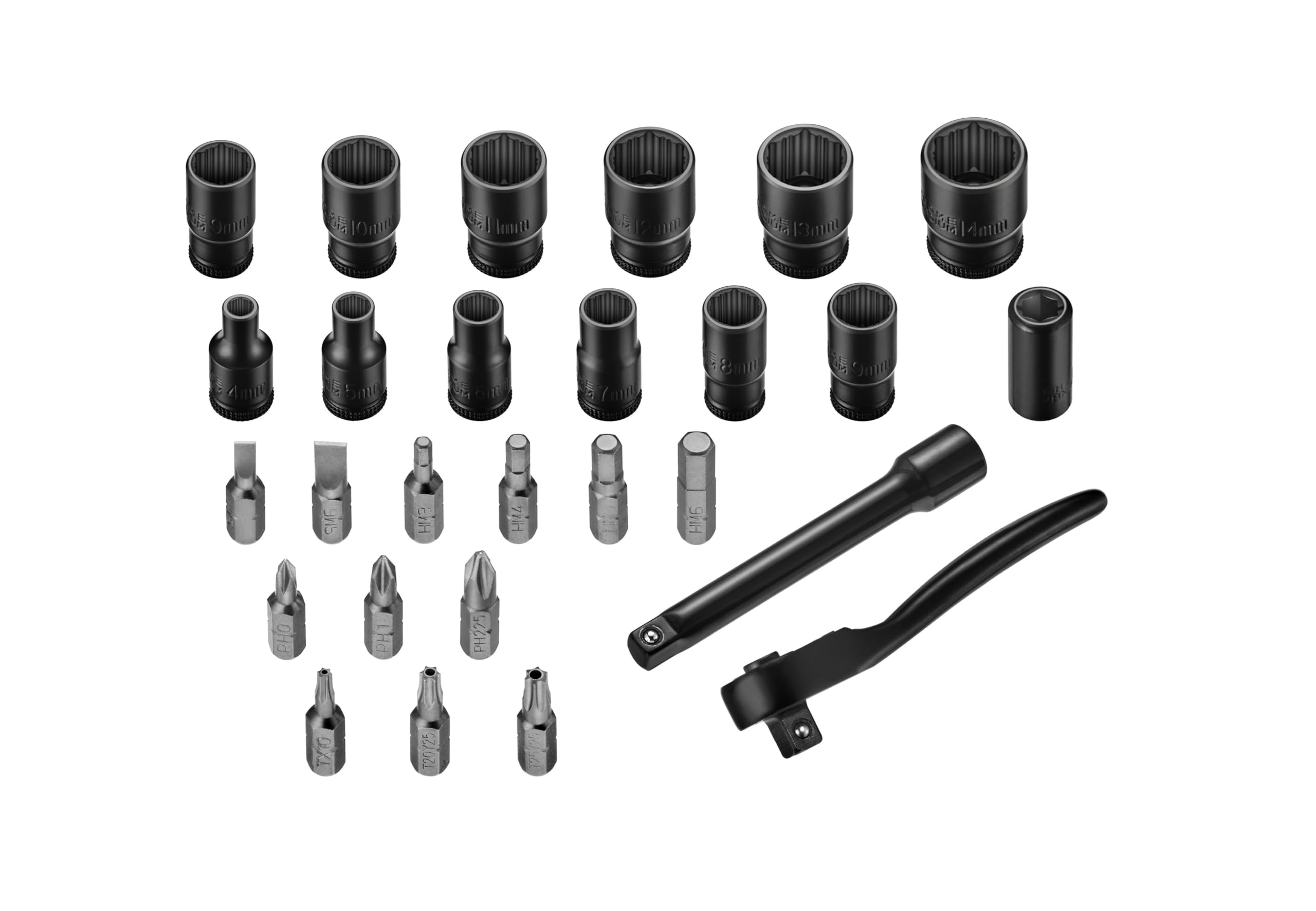 Juego de microcontroladores de trinquete de 1/4 pulgadas, 26 piezas
