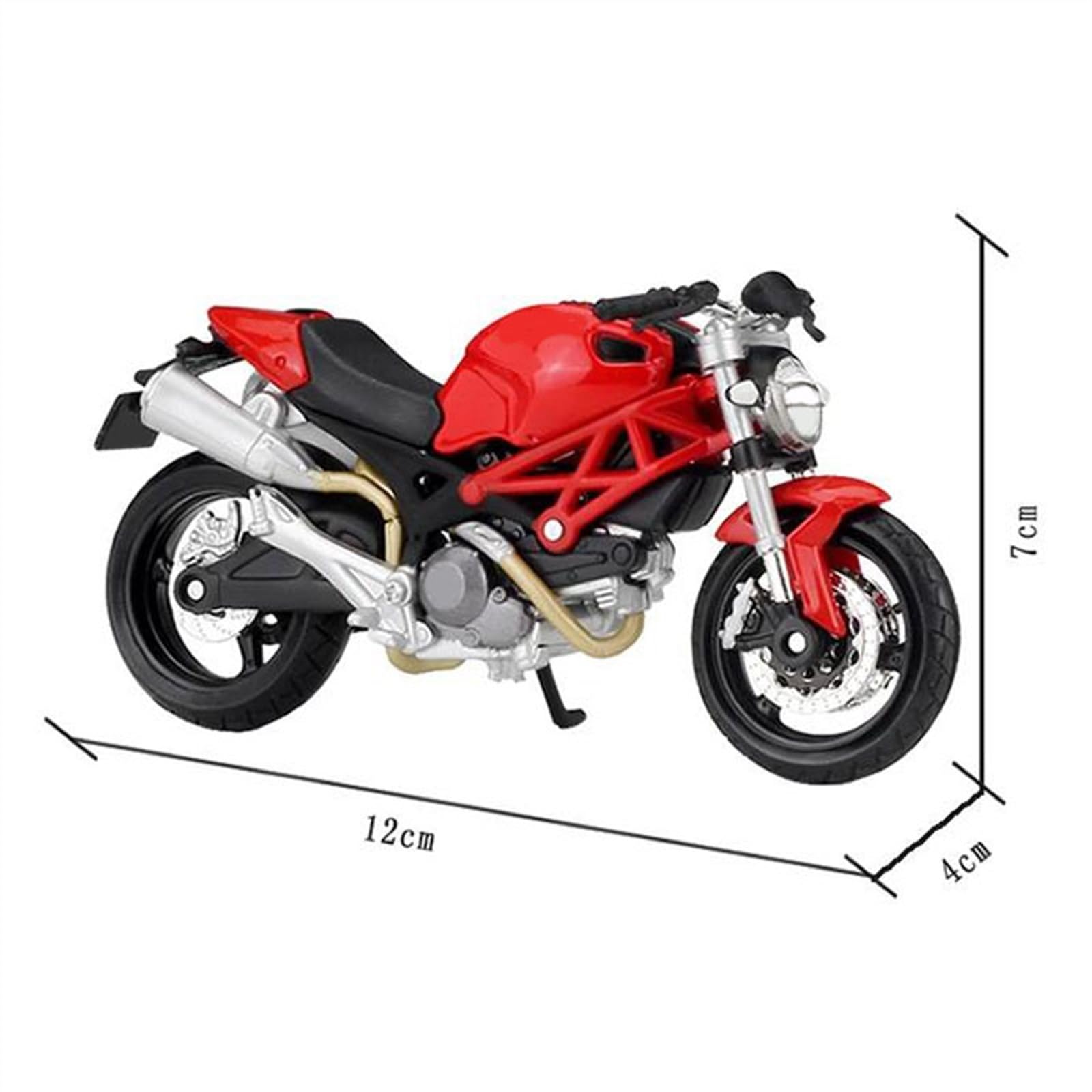 Modello in Scala 1:18 per Ducati Monster 696 Modello di Moto Diecast in Metallo Moto da Collezione