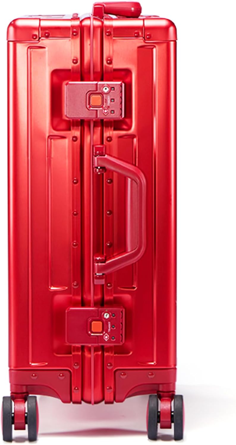 VentureVault All Aluminum Carry On Luggage，Hard Shell Carry On Luggage, Zipperless Luggage Aluminum Suitcase Luggage, luggage carry on (red, 20inch)