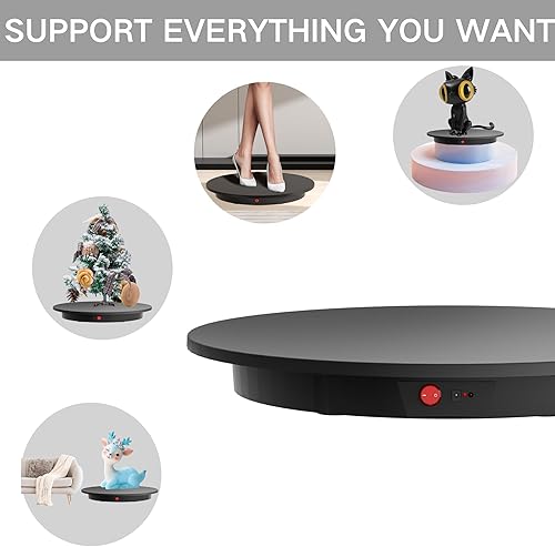 Miniatura 32 de JAYEGT Soporte de exhibición giratorio motorizado, carga de 330 libras, tocadiscos eléctricos giratorios de 360 grados para exhibición de productos