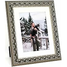 8x10 Mat 6x8 Embossing Vintage Silver Photo Frame-HD Organic Glass Black Velvet Back Panel For Family,Wedding,Festival,Art,Wall,Tabletop,Decoration and Display.