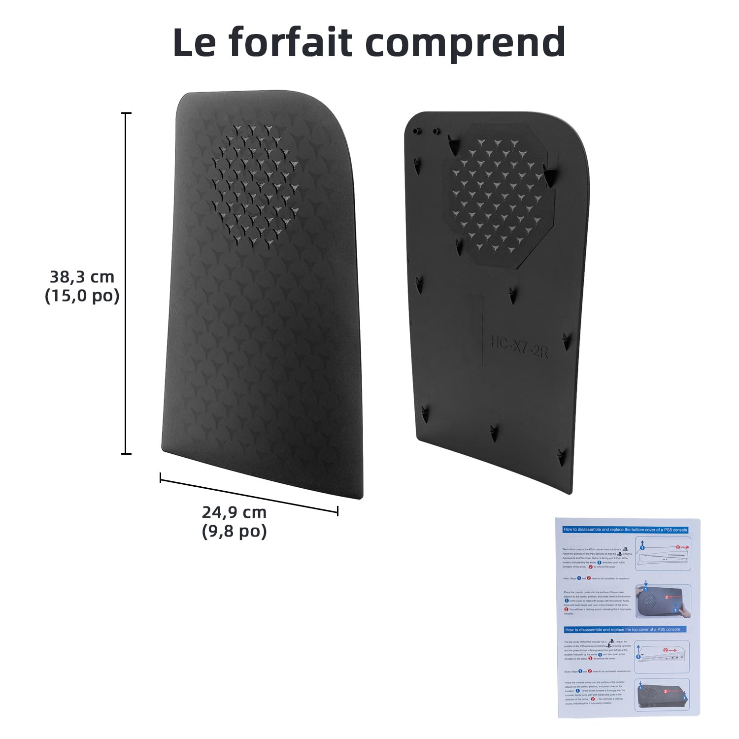 Mcbazel PS5 Façade Remplacement Avant Rigide Console Digital PS5 Plaque de Remplacement du Panneau de Ventilation de Refroidissement pour PlayStation 5 Digital Edition - Noir(Pas pour PS5 Slim/Pro)