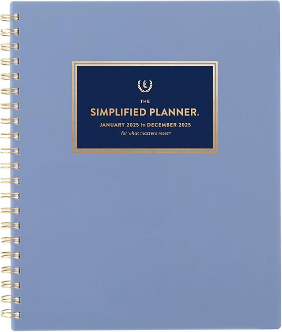 AT-A-GLANCE 2025 Planner, Simplified by Emily Ley, Weekly & Monthly, 8-1/2" x 11", Large, French Blue (EL36-905-25)