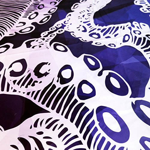 Arightex Octopus Duvet Cover Geometric Design 3D Octopus Bedding Set Nautical Ocean Blue Bed Linen Duvet Cover Set (Twin) #TOP2