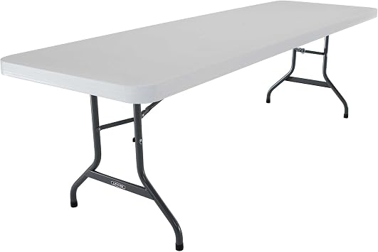 Lifetime 42980 Folding Utility Table, 8 Feet, White Granite