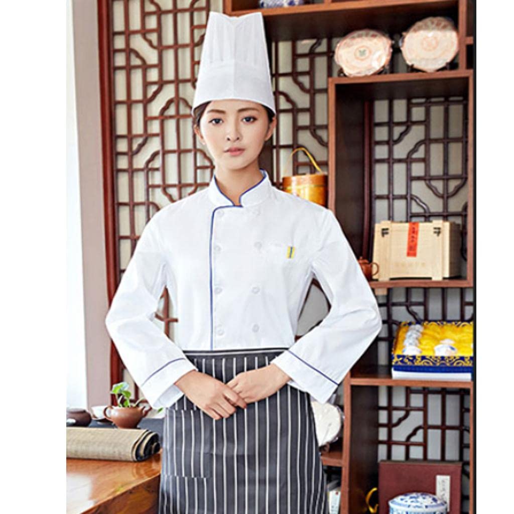 loom tree LOOM TREE® Unisex Chef's-Uniform Long Sleeve Double-Breasted Men Women Chef Coat L-3XL XXL | 1 Piece Chef Coat-picture-38