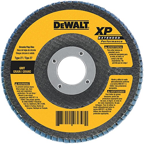 DEWALT DW8311 4-1/2-Inch by 5/8-Inch-11 36 Grit Zirconia Angle Grinder Flap Disc