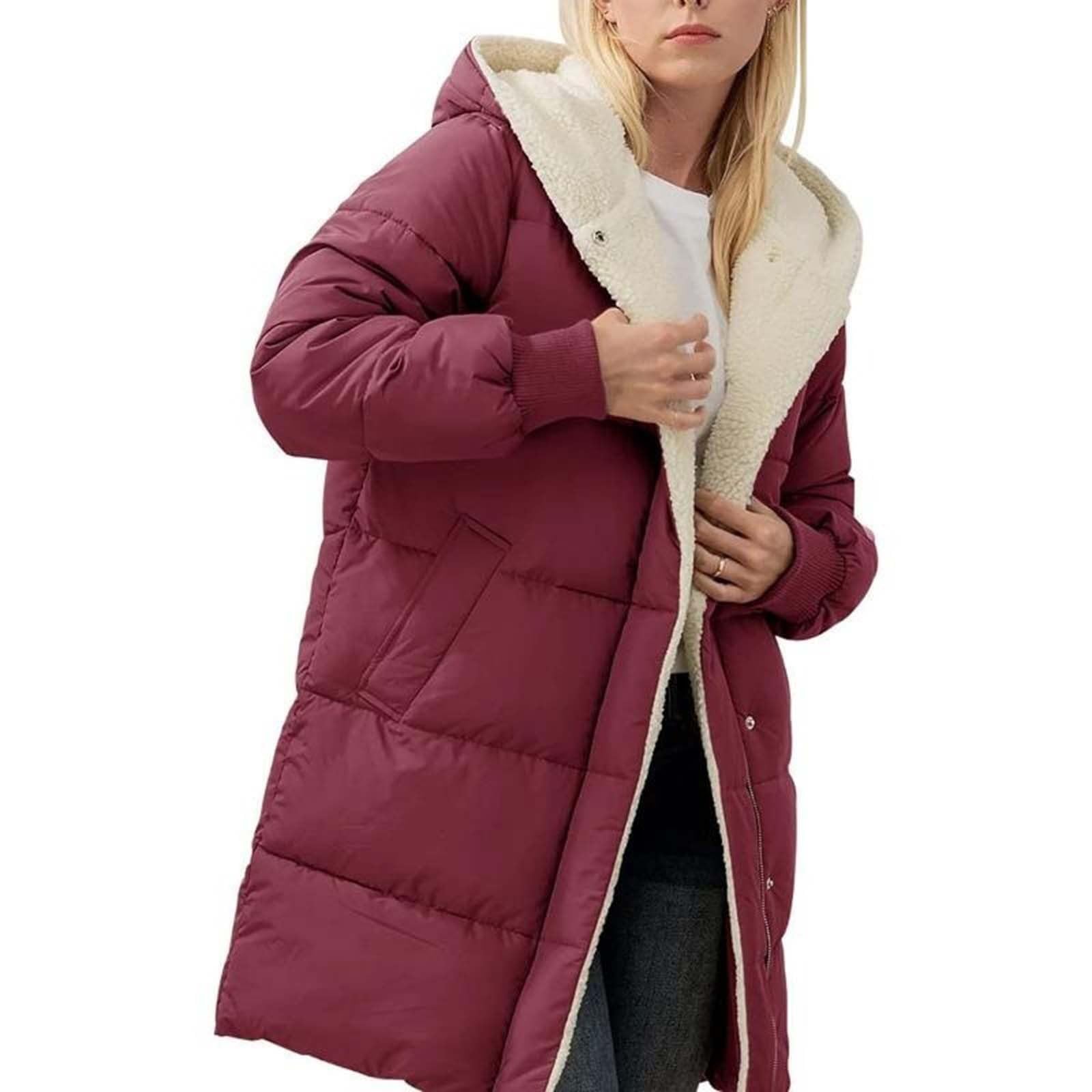 Cappotti invernali per le donne Uk foderato in pile piumino imbottito spesso piumini per le donne con cappuccio leggero slim fit giacca trapuntata con tasche inverno caldo capispalla cappotto plus