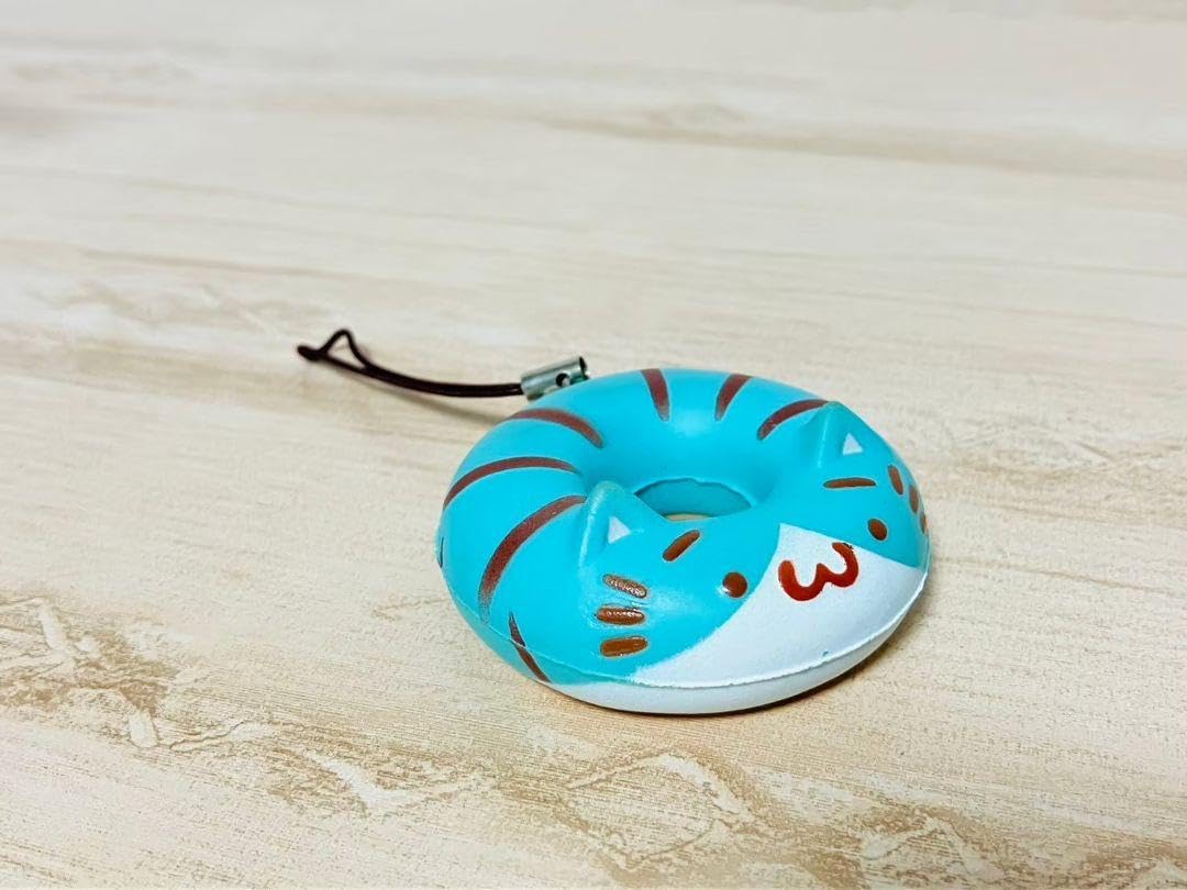 Amazon.co.jp: ▽ねこドーナツ チョコミント キーホルダー