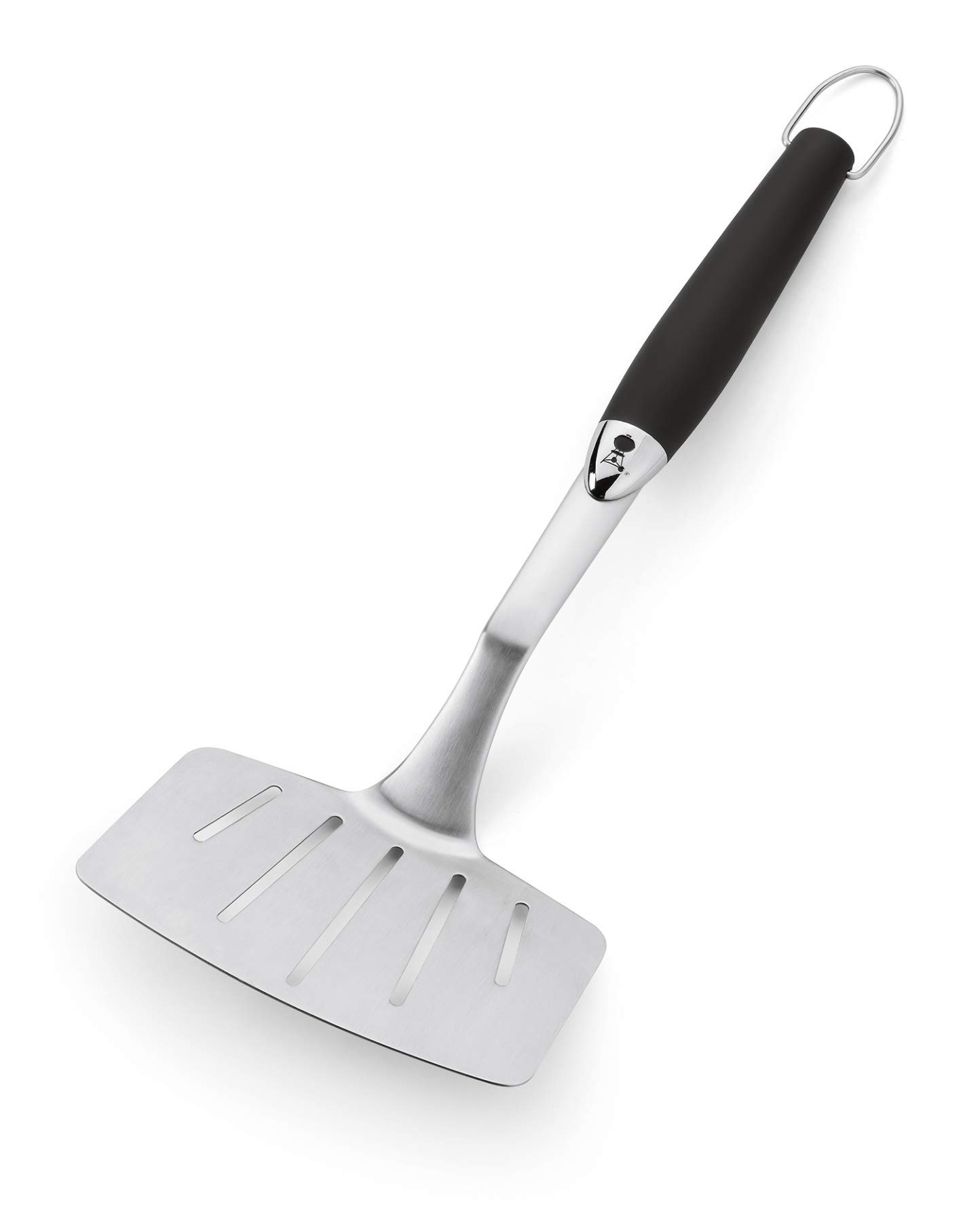 Weber Spatule de Barbecue Premium (46cm), pour Les Grands Aliments grillés ou Poisson, Acier Inoxydable, poignée Confortable antidérapante, col incliné, Passe au Lave-Vaisselle - Noir/Argent (6673)