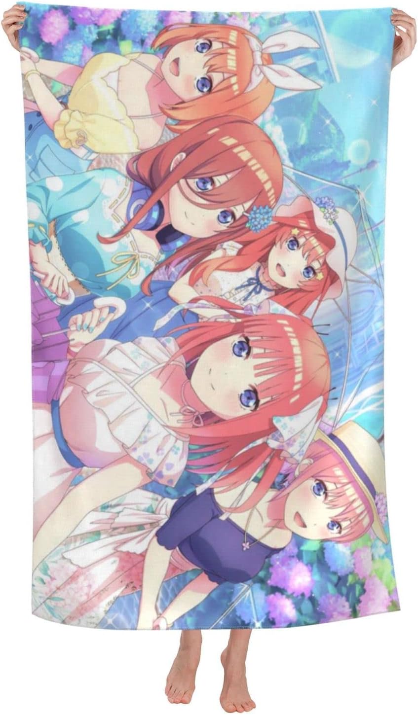 バスタオル 五等分の花嫁 80 130cm おしゃれ アニメ キャラクター タオル ビッグ フェイスタオル マイクロファイバー 人気 可愛い 吸水 家庭用 抗菌防臭 業務用 肌触り良い 21年製 アニメ