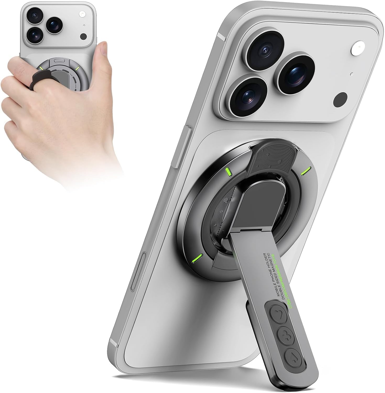 Adofys Fidget Grip Stand Compatible with MagSafe [Strong Magnetic Hold] 360° Adjustable Phone Kickstand Compatible with iPhone 16e/16/15/14/13/12&Samsung, All Smartphones