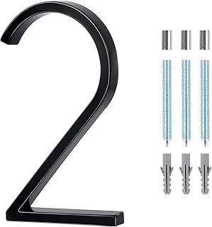 5 Inch House Address Numbers,Street Numbers Floating House Numbers Mailbox Numbers Door Numbers for House Number,Easy to Install, with Nail Kit (Number 2)-Black