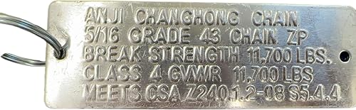 Miniatura 2 de Cadena de seguridad para remolque resistente con gancho en un extremo, 2 piezas, resistencia a la rotura de clase 4 de 80-7600 libras, 516 a 11700