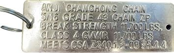 Heavy Duty Trailer Safety Chain With Hook On One End, 2pcs, Class 4 Breaking Strength As 8/0-7600lbs, 5/16-11700lbs, 3/8- 16200lbs. (5/16x 33)