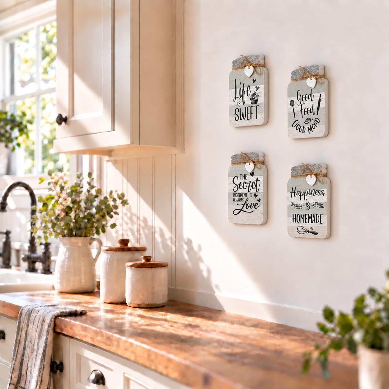 Old Shack Collection – Kitchen Wall Decor Set of 4 – Durable Kitchen Wall Art – Refined Kitchen Decor to Elevate Your Home, Crafted for Lasting Style, Each sign: 8×5 in