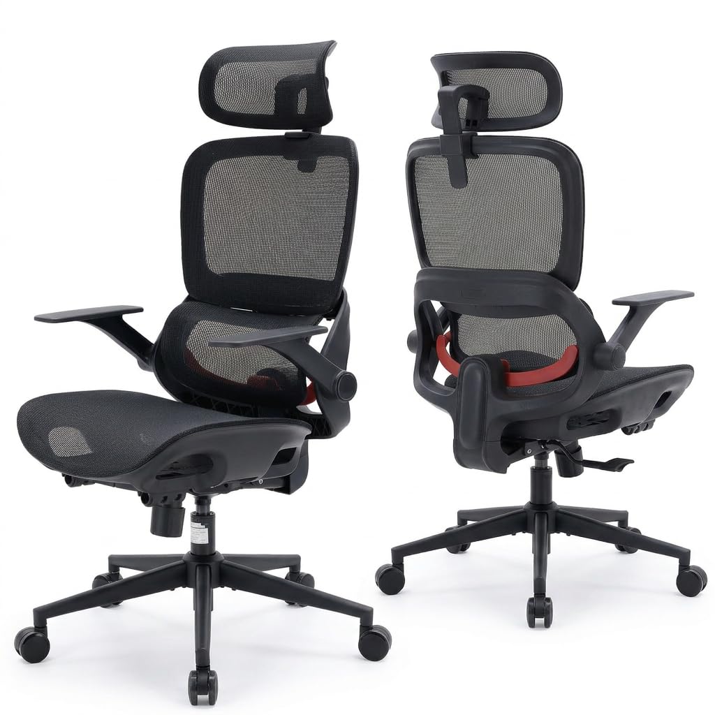 SIHOO B100 Ergonomic Office Chair – Lumbar Support, Mesh Desk Chair with Adjustable Headrest, Swivel Seat for Home Office & Gaming