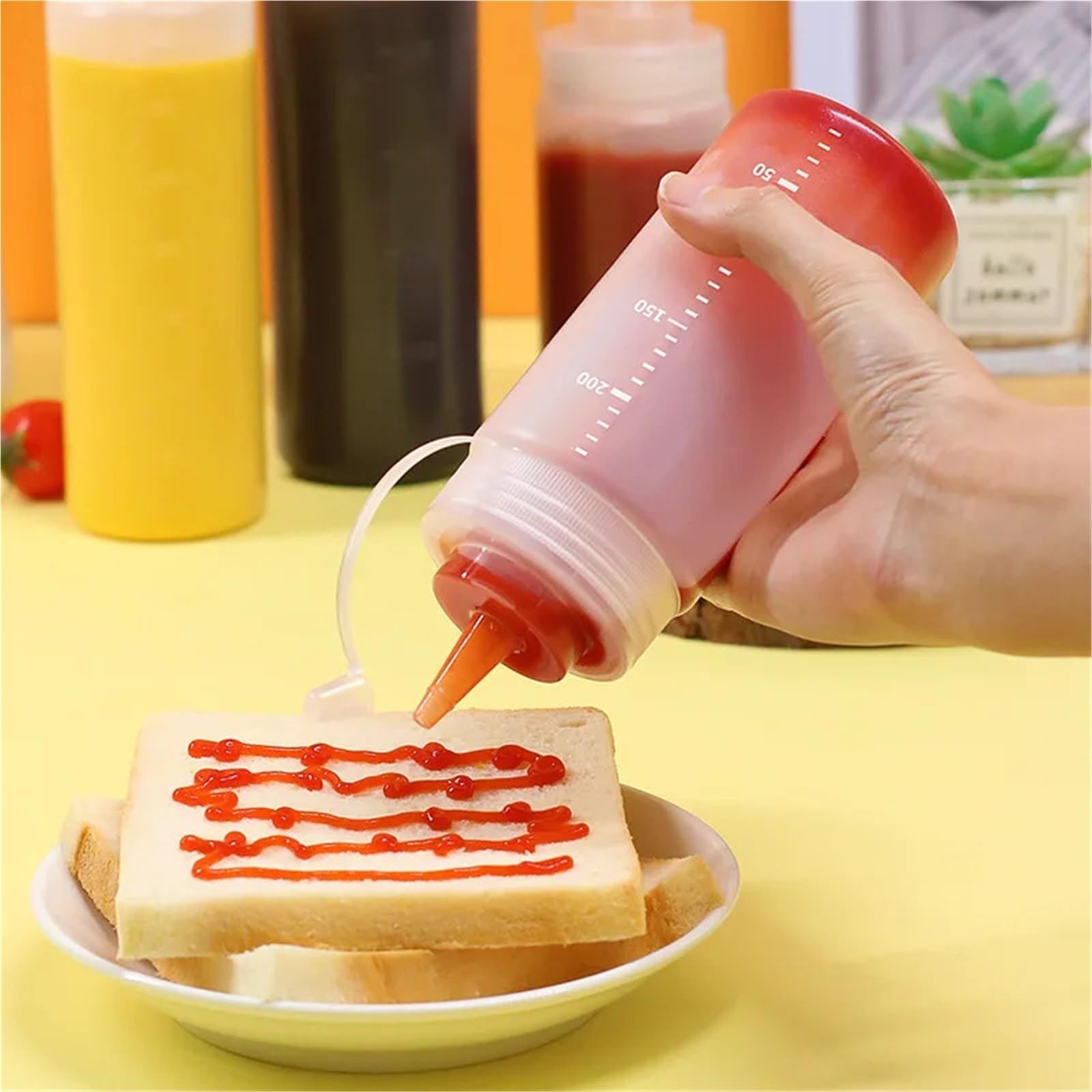10 Stück große Squeeze-Gewürzflaschen mit Düsen for Ketchup, BBQ-Saucen, Olivenöl-Flaschenspender, Saucen-Küchenhelfer für Gewürze(680ML)