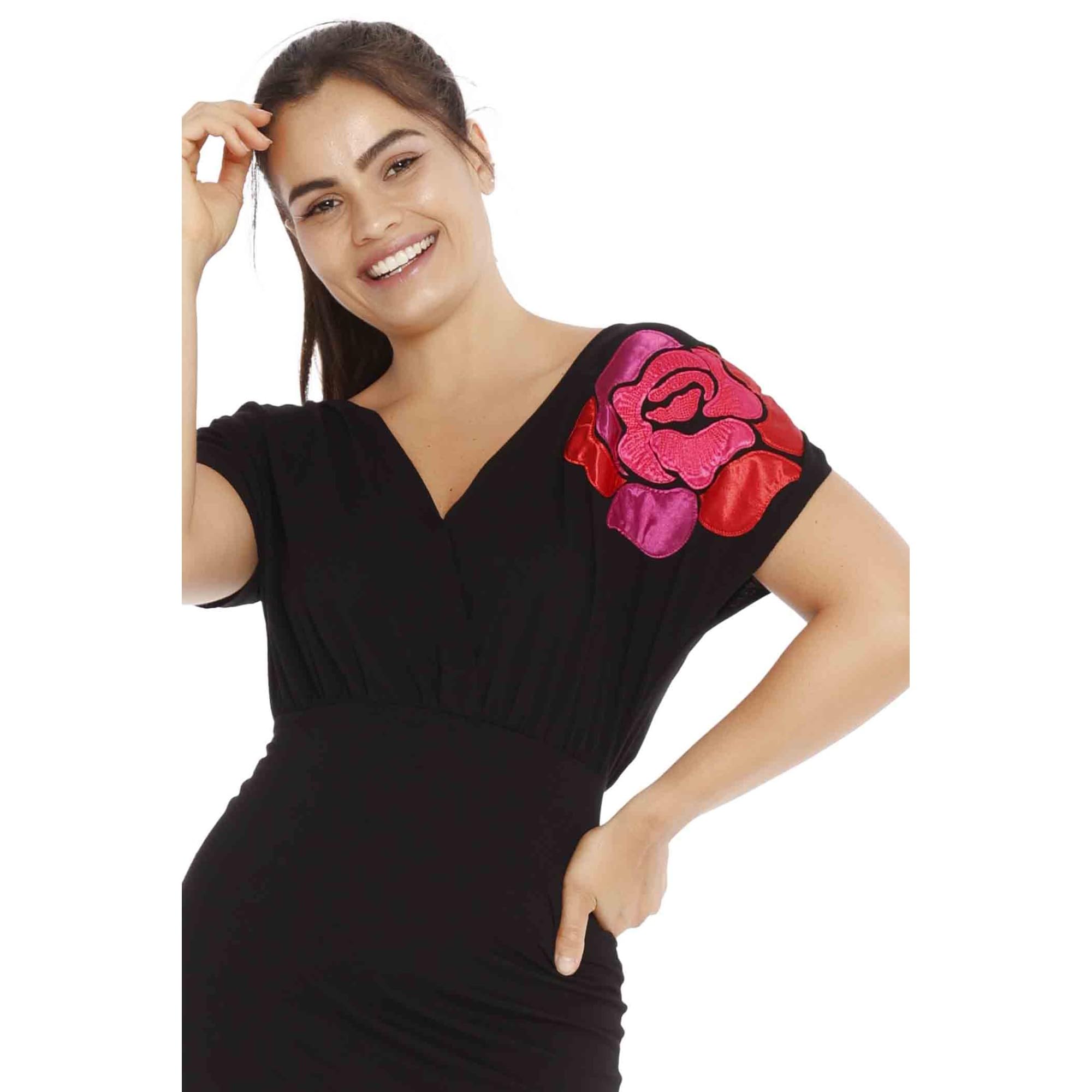 Mamatayoe Vestido Purpurea para Mujer, Negro