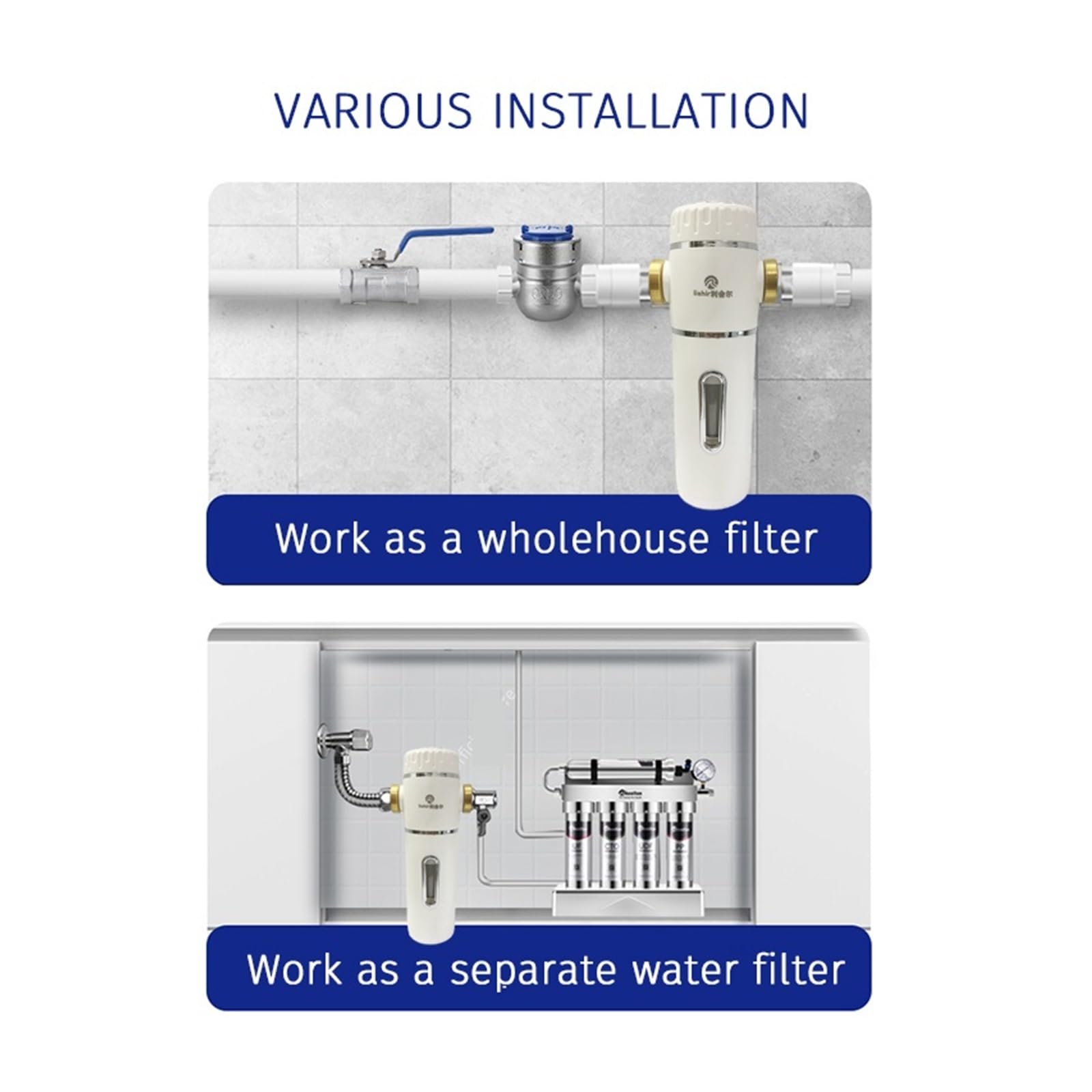 Purificador de prefiltro de agua Filtro for toda la casa, de prefiltro central atractivo, Malla de acero inoxidable de retrolavado