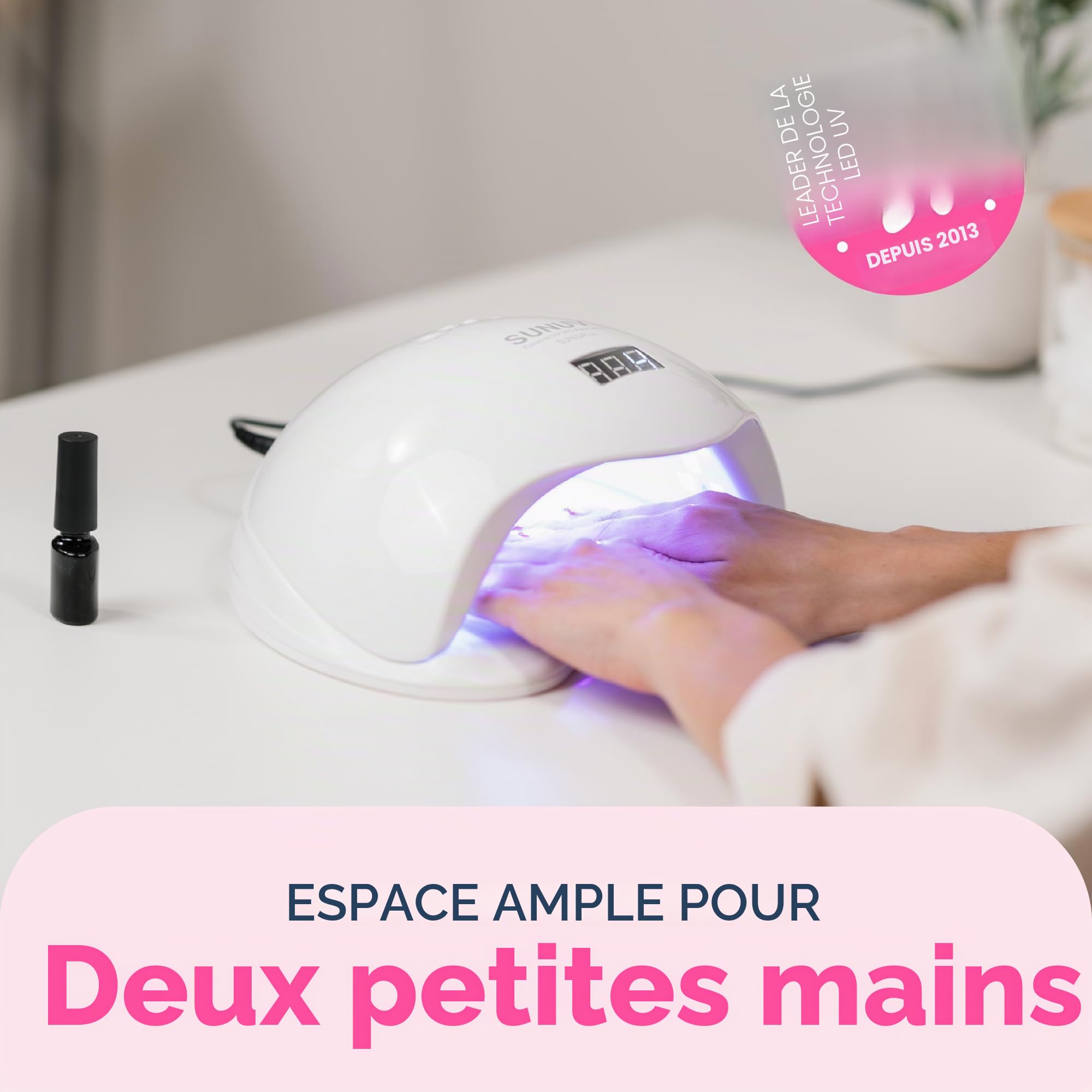 Lampe UV Sèche Ongles, SUNUV,36 LEDs Grand LCD Ecran, Séchoir à Ongles Automatique 4 Minuteries 10/30/60/99s Séchage Rapide, Adapté au Gel UV pour Usage Domestique et Professionnel