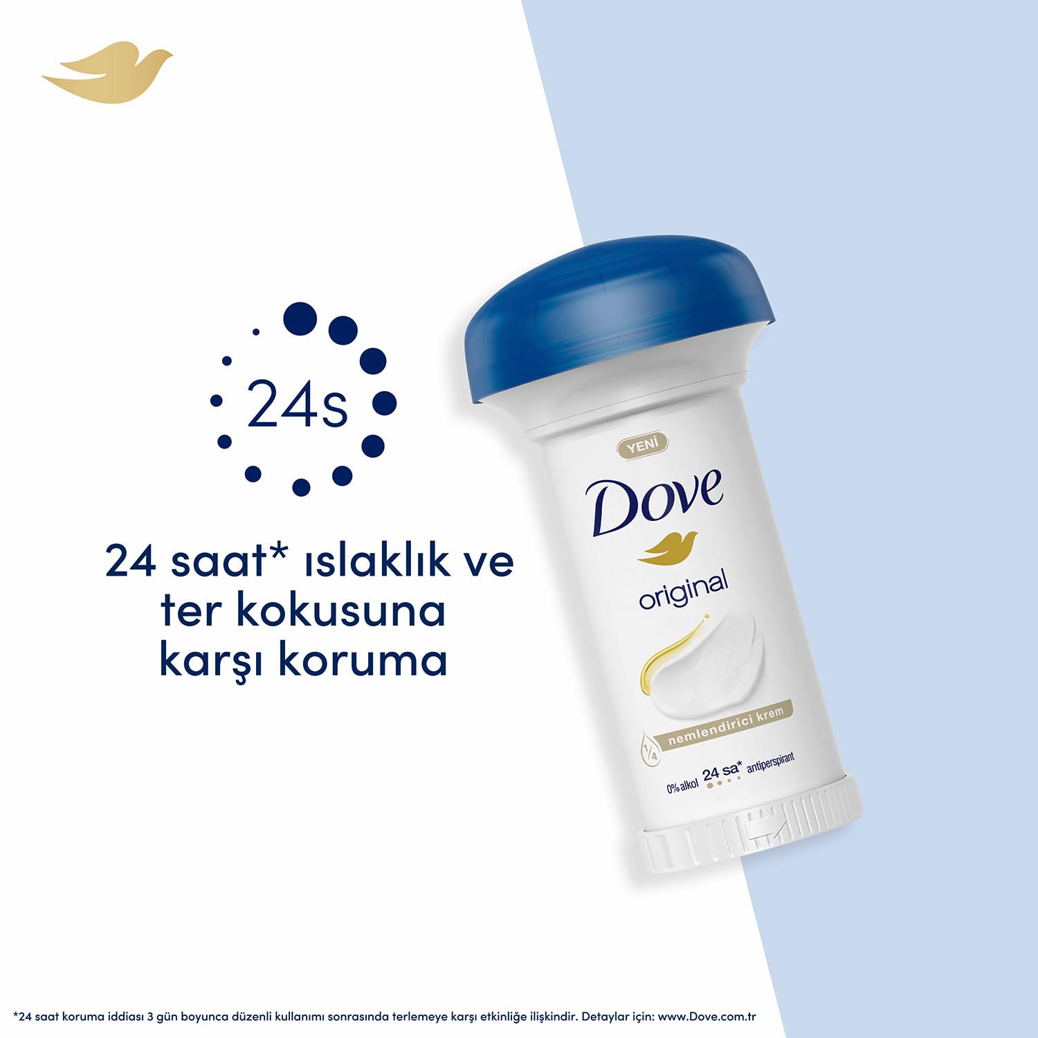 Dove Original Kadın Stick Deodorant 1/4 Nemlendirici Krem Yeni 50 ml (2 paketi)